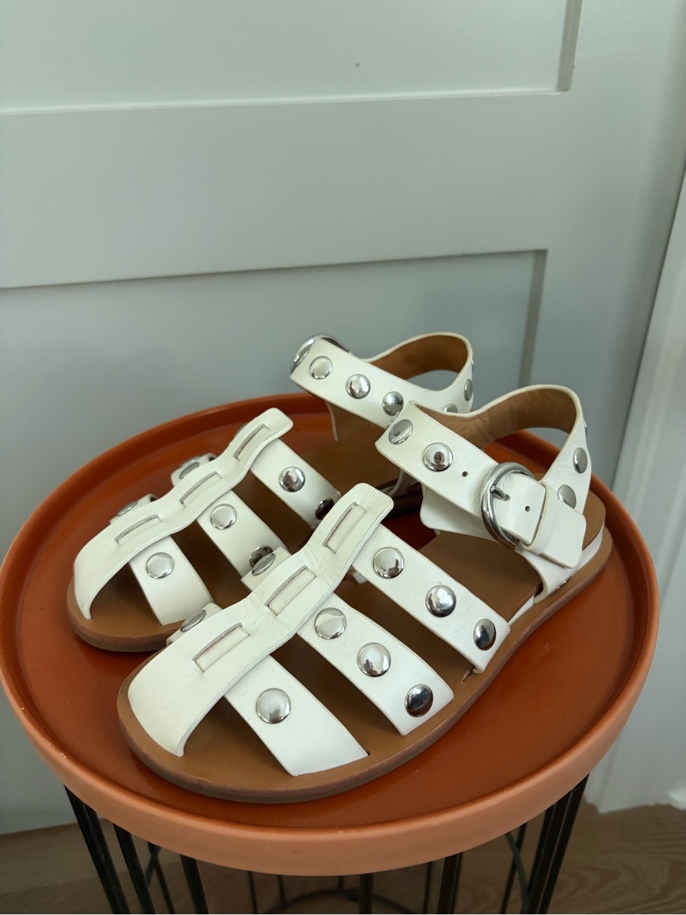 rag & bone Leather Studded Fisherman Sandals